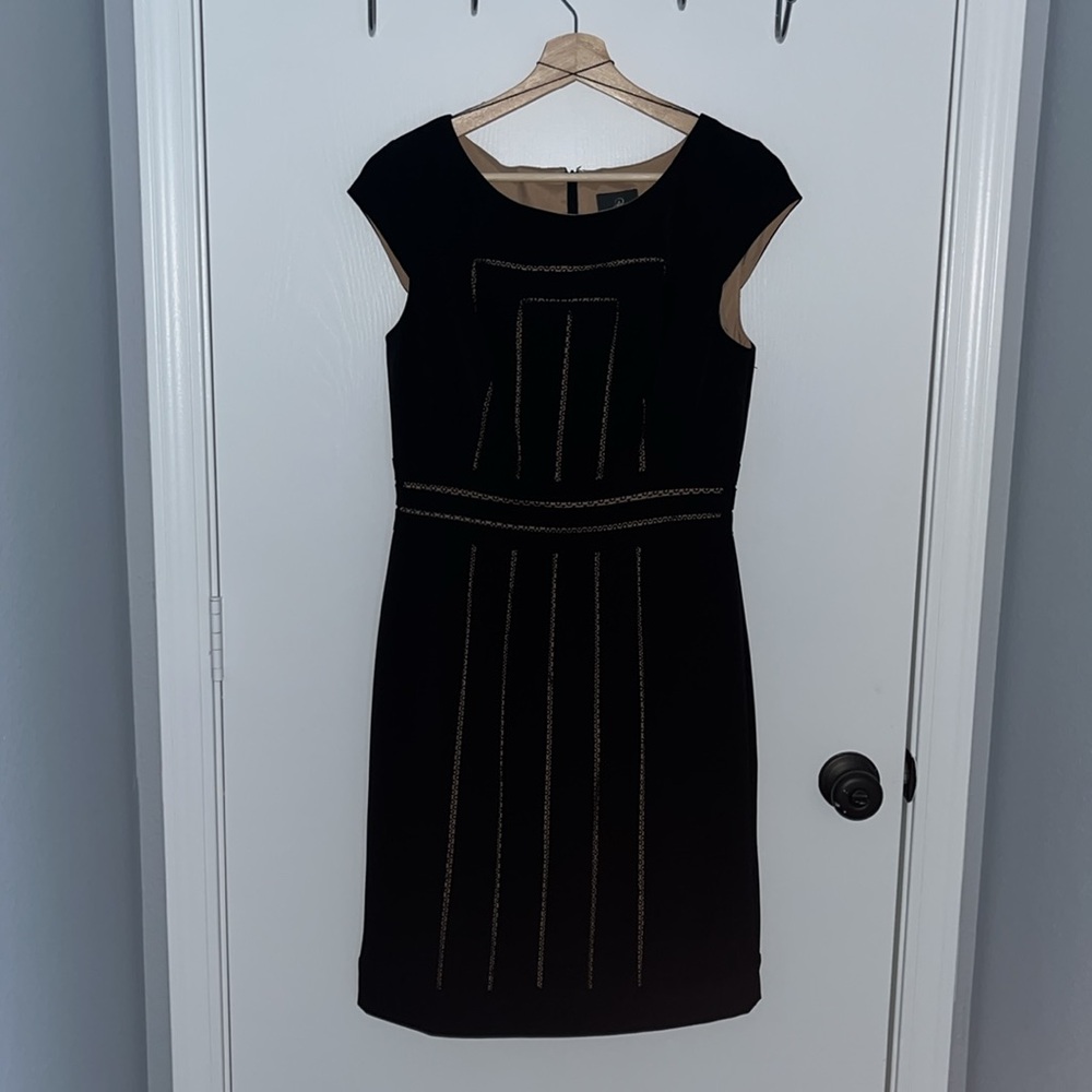ADRIANNA PAPELL Black Cutout Sheath Dress Womens 8